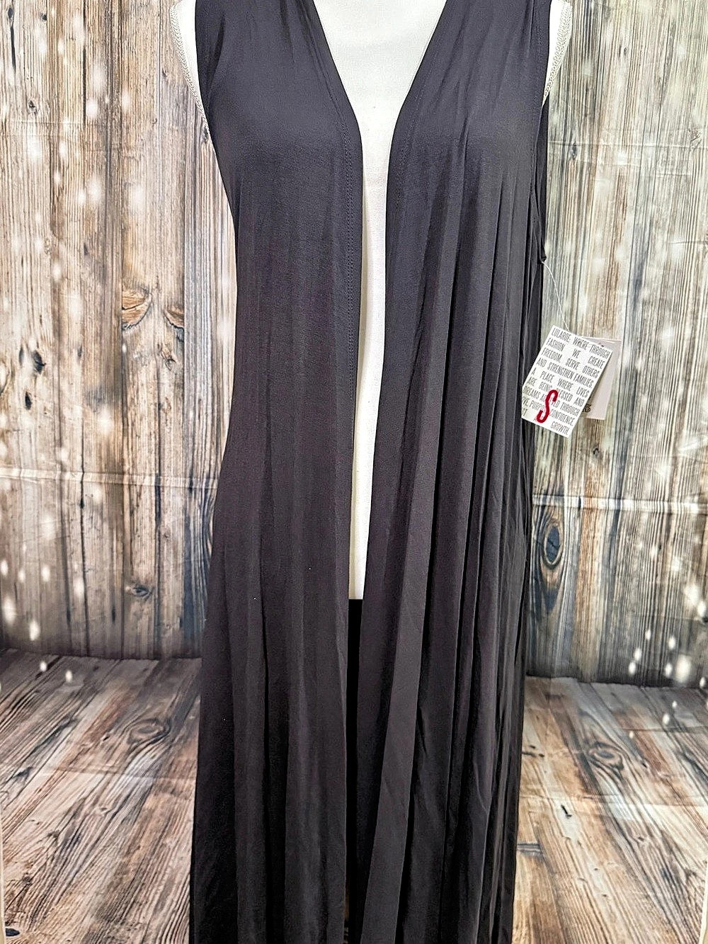 New LuLaRoe Joy Longline Vest Longline Maxi Vest in Black Size Small NWT